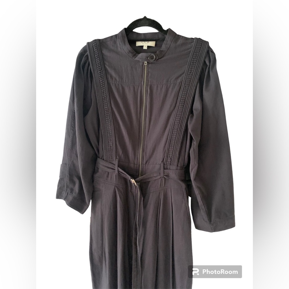 SIA New York Black Canvas 100% Cotton Woman Jumpsuit Size 4
